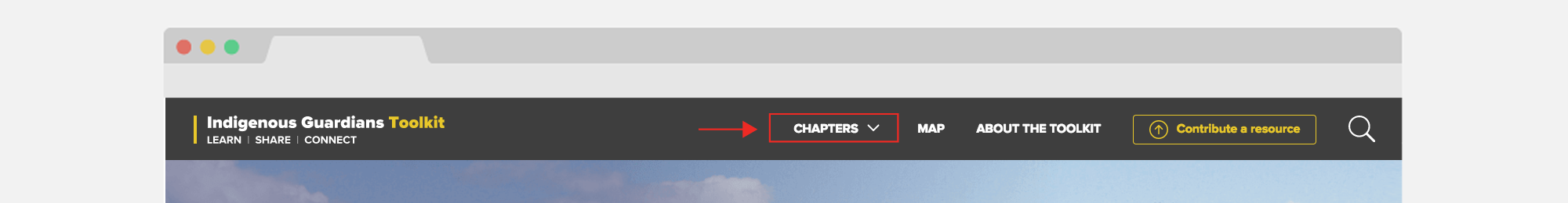 Chapter icon in top nav
